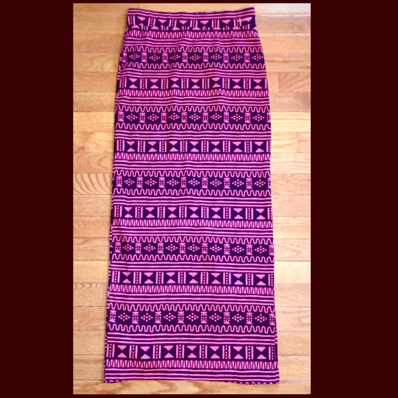 Pink and Black Element Maxi Skirt!!!