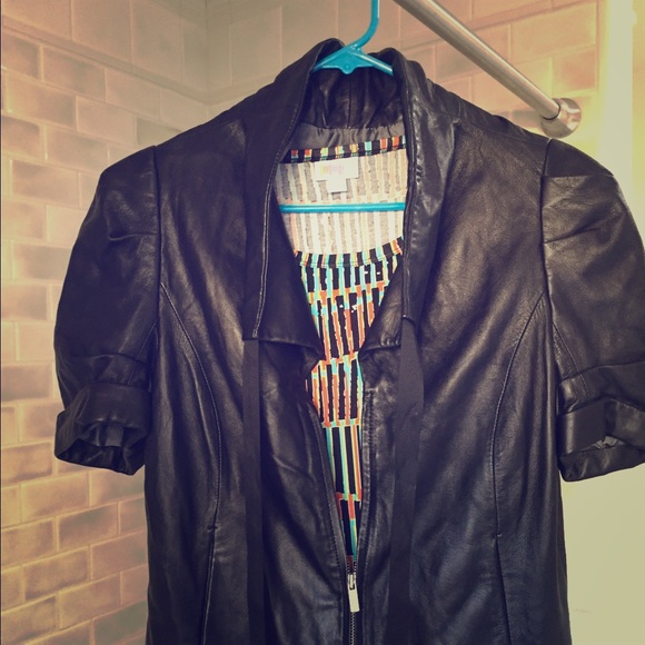 BCBG Max Azria size small leather jacket.