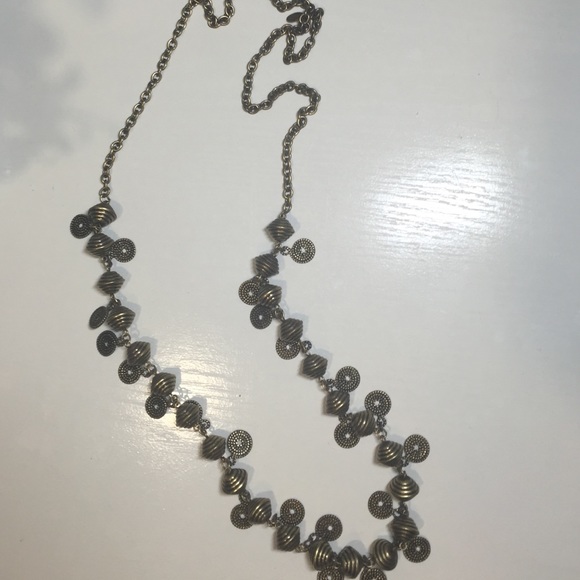 Express Long Brass Necklace