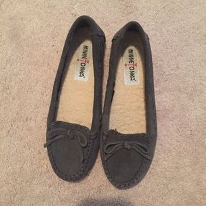 Gray Minnietonka Moccasins
