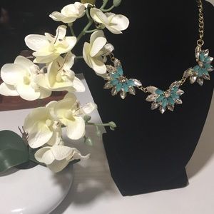 Diamond and Turquoise Statement Necklace