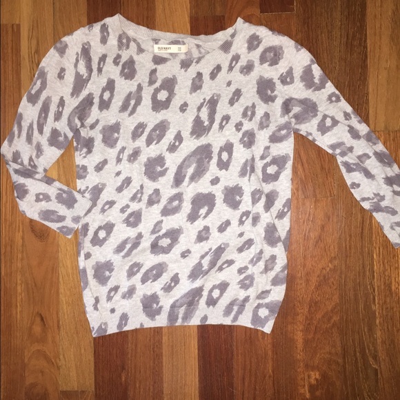 Gray Leopard Old Navy Sweater