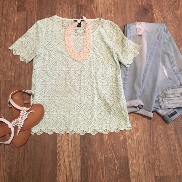 LADCE BLOUSE IN MINT