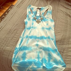 Tye dye long and lean silk tank