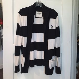 NAVY & WHITE A&F long striped cardigan