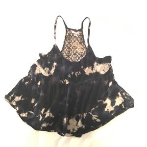 Navy Tie Dye Tank Top/Blouse