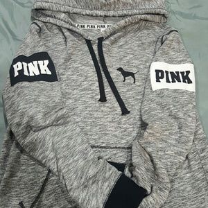 VS / PINK  grey marble hoodie sz lg