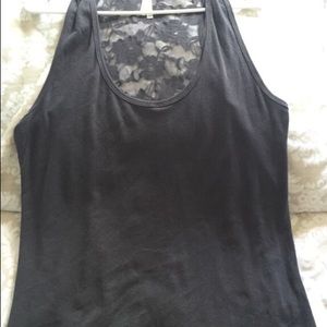 Tank top with sheer lace back