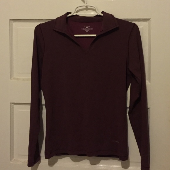 Purple Patagonia collared long sleeve shirt