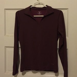 Purple Patagonia collared long sleeve shirt
