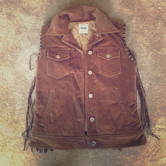 Moschino Jeans Brown Fringe Vest