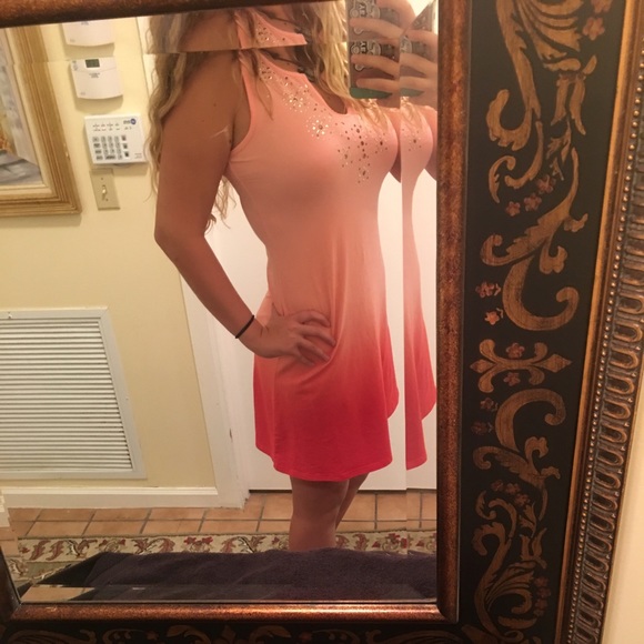 Peach Ombré  beach style dress