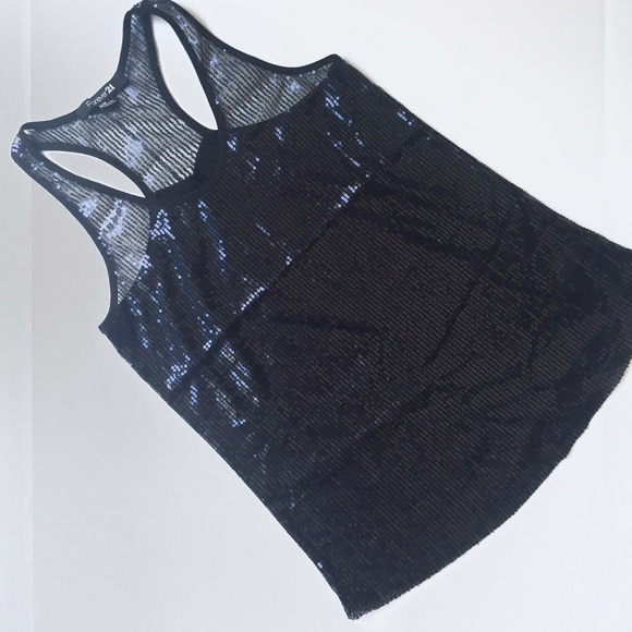 Navy Sequin Sparkly Tank - Forever21