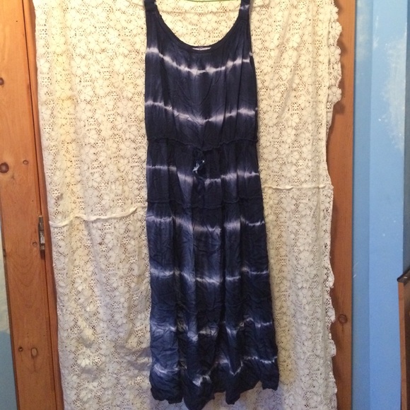 Dark blue tie dye sleeveless dress