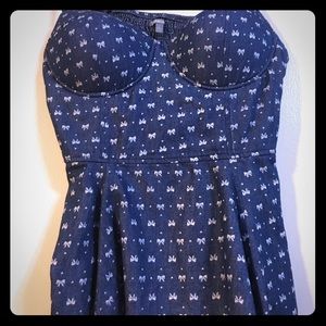 DENIM bow open back top