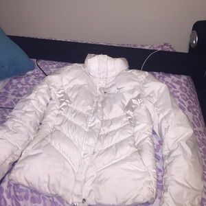 All white nike coat