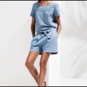 Ann Taylor Loft Chambray Denim Romper
