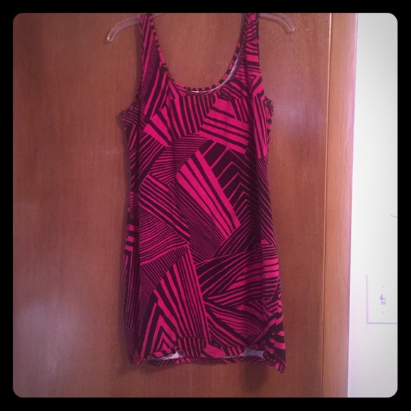 Pink and black mini dress plus size
