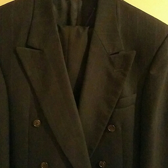 Men's pinstripe suit.