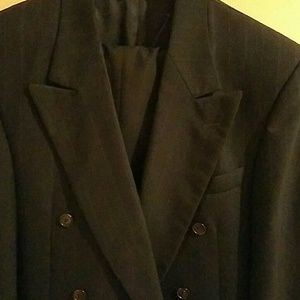 Men's pinstripe suit.