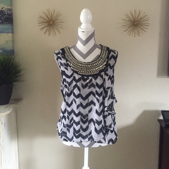Black and white blouse