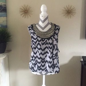 Black and white blouse