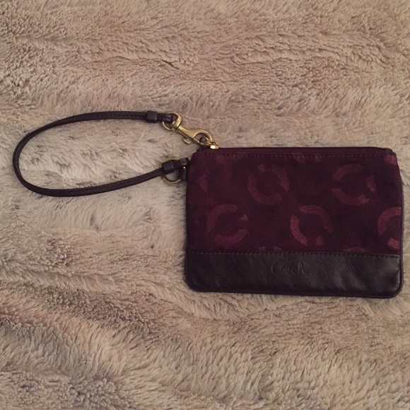 Burgundy AUTHENTIC Coach Wristlet
