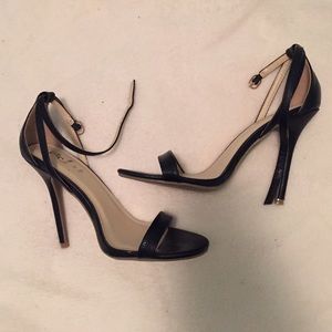 Black strappy heels