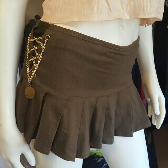 Olive Green Skirt w/ Chains
