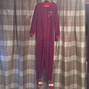 Nick & Nora sock monkey footie pajamas Sz M