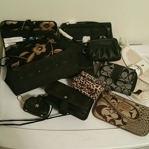 Lot of wallets, cases, passport case, guess pouch