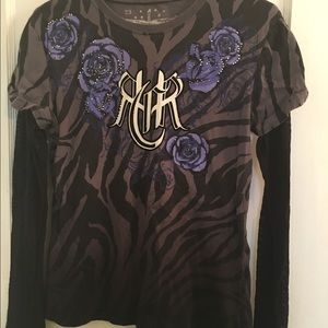 Rock and roll cowgirl large tee