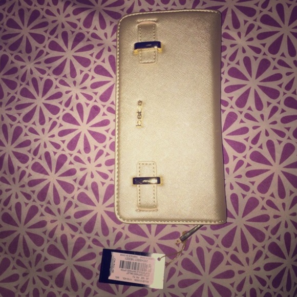 Gold Bebe zipper wallet
