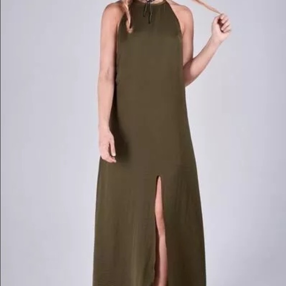 Wyldr Khaki Green Maxi dress NWT - Picture 2 of 3