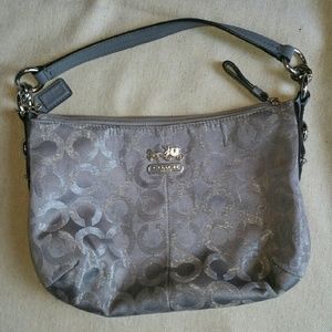 Coach Signature Mia Op Art Top Handle Pouch Bag