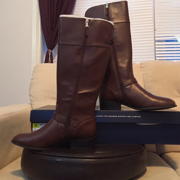***SOLDⓂ**** ️BRAND NEW BROWN LEATHER RIDING BOOTS - Picture 3 of 4