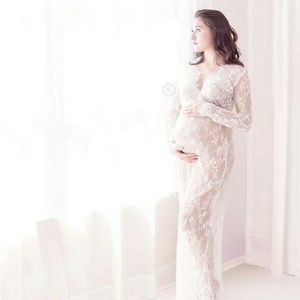 Lace maternity gown