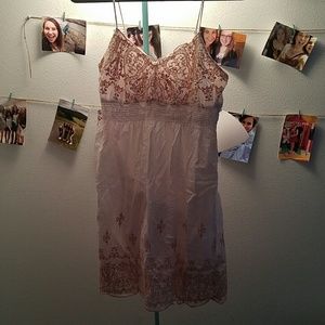 Embroidered spaghetti strap sundress