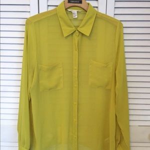 Forever 21 chiffon yellow blouse