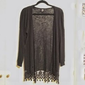 Black Embroidered Cardigan