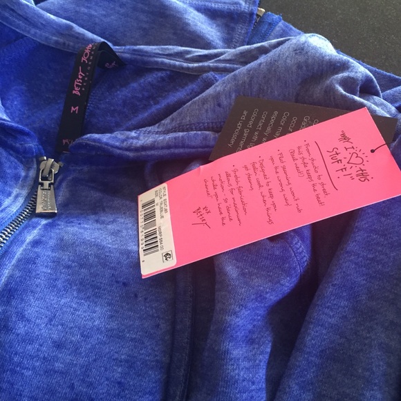 Betsey Johnson blue zip up hoodie - Picture 3 of 3