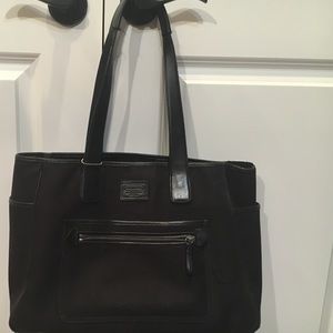 Black Coach tote/diaper bag
