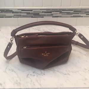 Maroon/dark brown leather Kate Spade shoulder bag
