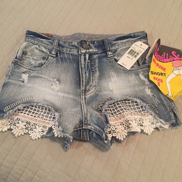 Super Cute Shorts With Lace Cut Outs!