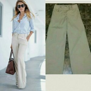 Max Studio Stripe Cream Dress Pants (WIDE LEG )