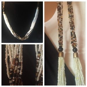 Handcrafted African necklace & Zipper pouch🇰🇪
