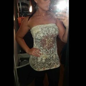 Decorative jeweled tube top