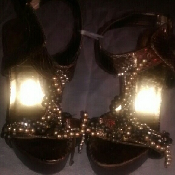 Pierre Dumas bronze colored heels - Picture 2 of 3