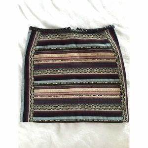 H&M Patterned Fall Mini Skirt