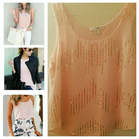 Tops - Light blush sequin top